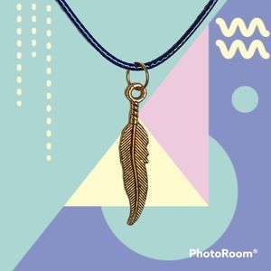 Feather charm necklace